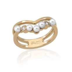 Majorica Anillo Arabesque Dorado| Anillos Medianos