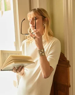 Majorica Anillo De Perla Tahiti Peregrina En Flor| Anillos Medianos