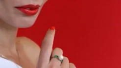 Majorica Anillo Selene Plata Con Perla Y Circonitas Verde Esmeralda| Anillos Medianos