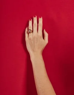 Majorica Anillo Sello Zale Con Perla Ovalada Berenjena| Anillos Grandes