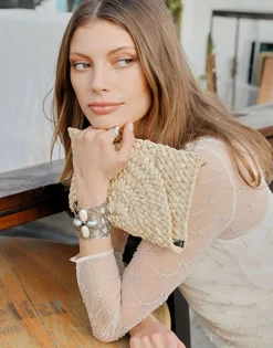 Majorica Brazalete Renacentista Peregrina Con Perlas Y Filigrana Envejecida| Brazaletes Rígidos