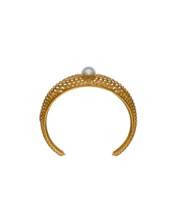 Majorica Brazalete Rigido Etna Calado Grande Dorado| Brazaletes Rígidos