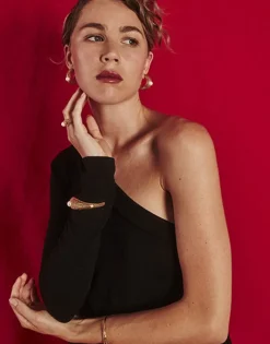 Majorica Brazalete Rigido Etna Calado Grande Dorado| Brazaletes Rígidos