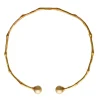 Majorica Choker Ajustable Bambu Dorado Con Perlas Champagne| Gargantillas De Perlas