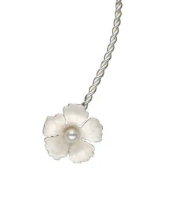 Majorica Choker Novia Santorini Bianco De Plata Ajustable Con Flores Nacaradas| Gargantillas De Perlas