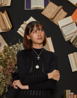 Majorica Colgante Cruz Medieval En Plata Con Perla Redonda| Colgante Cadena