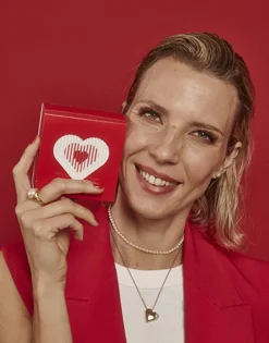 Majorica Colgante Dolce Cuore En Acero Dorado Y Corazon Con Perla| Colgantes Con Cadena