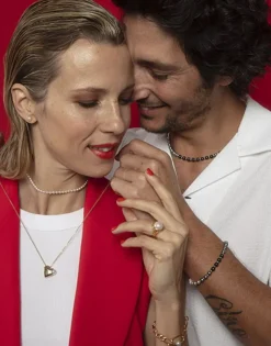 Majorica Colgante Dolce Cuore En Acero Dorado Y Corazon Con Perla| Colgantes Con Cadena