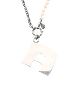 Majorica Colgante Ibiza Inicial En Acero| Colgante Cadena