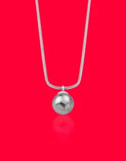 Majorica Colgante Nuada 10Mm Plata Con Perla Gris| Colgantes Con Cadena