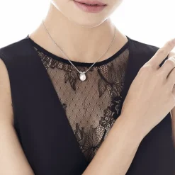 Majorica Colgante Romance Con Perla Redonda Y Circonitas| Collares Para Boda