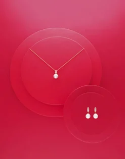 Majorica Colgante Selene Dorado Con Perla 10Mm Y Circonitas| Colgantes Con Cadena