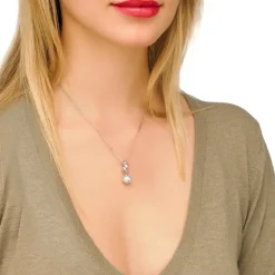 Majorica Colgante Selene Plata| Colgantes Con Cadena