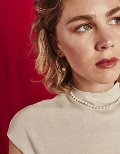 Majorica Collar Ballet Dorado Con Perlas 8Mm| Collares De Perlas Largos