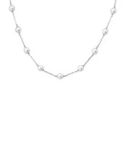 Majorica Collar Corto Ilusion Plata| Cadenas Con Perlas