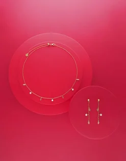 Majorica Collar Corto Romea En Plata Dorada Y Perlas| Cadenas Con Perlas