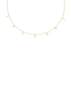 Majorica Collar Corto Romea En Plata Dorada Y Perlas| Cadenas Con Perlas