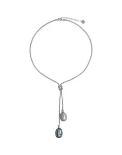 Majorica Collar Corto Tender Plata Perlas Gris Y Nuage| Cadenas Con Perlas