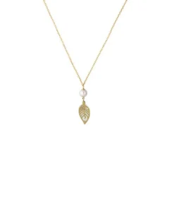 Majorica Collar Dafne Hoja Colgante En Madreperla| Cadenas Con Perlas