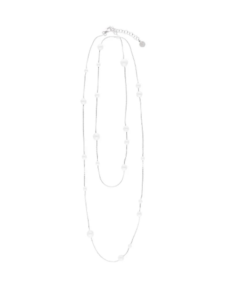 Majorica Collar Dangle Encadenado Con Perlas Redondas 90Cm| Collares De Perlas Largos