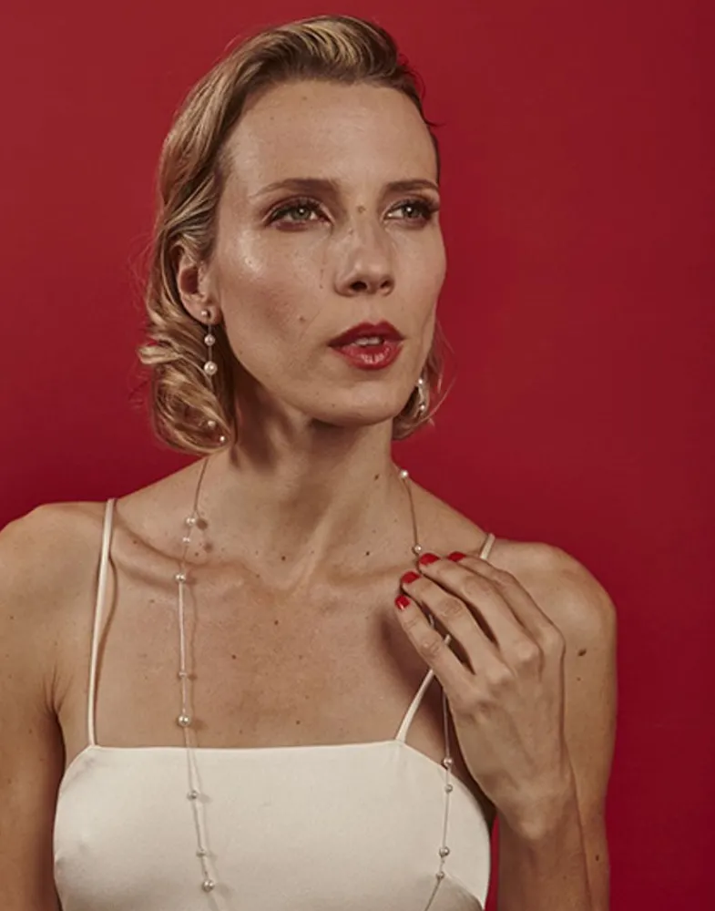 Majorica Collar Dangle Encadenado Con Perlas Redondas 90Cm| Collares De Perlas Largos