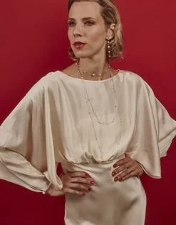 Majorica Collar Dangle Encadenado Con Perlas Redondas 160Cm| Collares De Perlas Largos