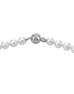 Majorica Collar De Perlas Corto Lyra Plata 8Mm 50Cm| Gargantillas De Perlas