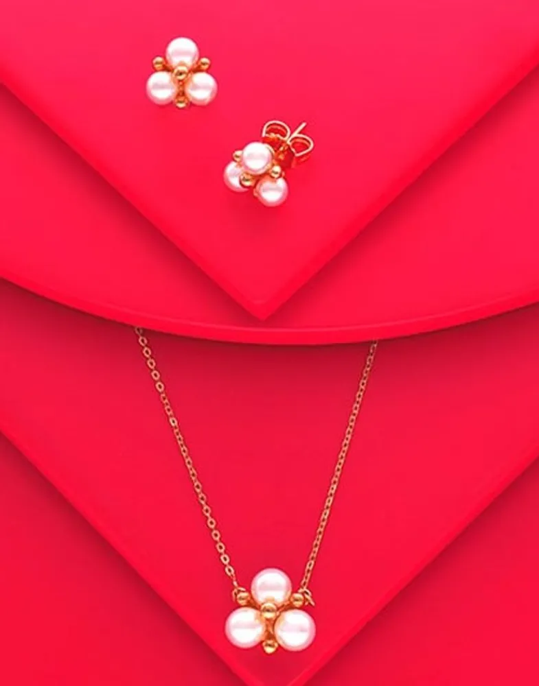 Majorica Collar Dorado Vega| Colgantes Con Cadena