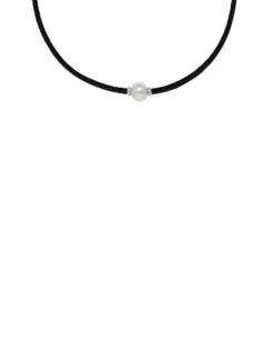 Majorica Collar Elastico Unisex Ajustable Sifnos Negro| Gargantillas De Perlas