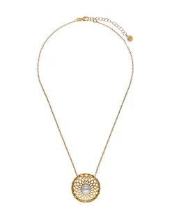 Majorica Collar Etna En Plata Dorada Y Perla Redonda 42Cm| Colgantes Con Cadena