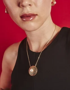 Majorica Collar Etna En Plata Dorada Y Perla Redonda 42Cm| Colgantes Con Cadena