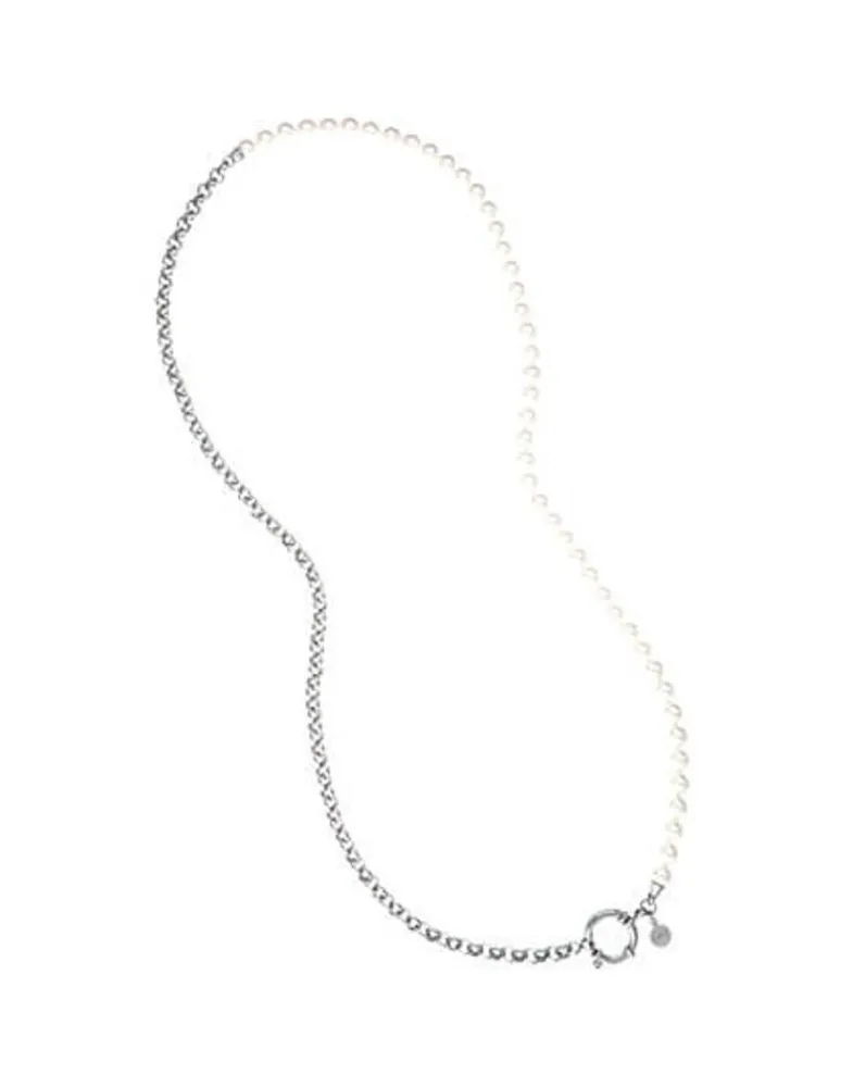 Majorica Collar Ibiza Combinado Perlas Y Acero 70Cm| Collares De Perlas Largos