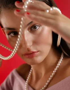 Majorica Collar Jour Perlas Blancas 8Mm 150Cm| Collares De Perlas Largos