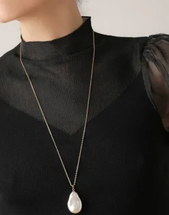 Majorica Collar Keila Con Perla Salvaje| Colgantes Con Cadena