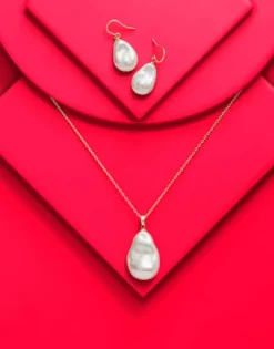 Majorica Collar Keila Con Perla Salvaje| Colgantes Con Cadena