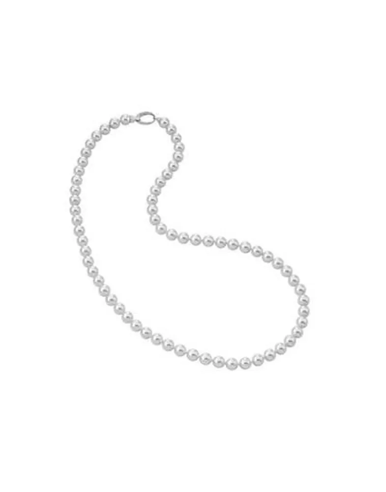 Majorica Collar Largo Lyra Plata 8Mm 80Cm| Collares De Perlas Largos