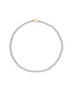 Majorica Collar Lyra Dorado 7Mm 50Cm| Collares De Perlas Largos