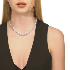 Majorica Collar Lyra Dorado 6/10Mm 43Cm| Collares De Perlas Largos