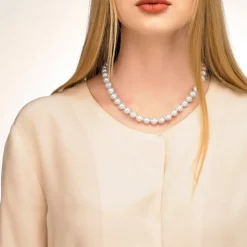 Majorica Collar Lyra Dorado 10Mm 45Cm Cierre Mosqueton| Collares De Perlas Largos