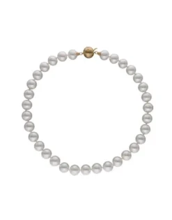 Majorica Collar Lyra Dorado 10Mm 45Cm Cierre Lengueta| Collares De Perlas Largos