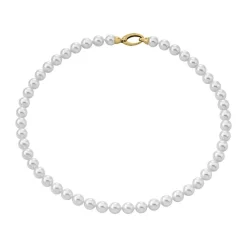 Majorica Collar Lyra Dorado 8Mm 45Cm| Collares De Perlas Largos