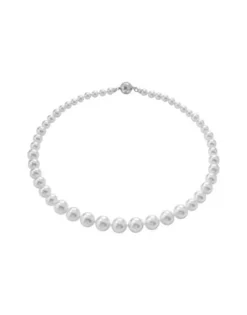 Majorica Collar Lyra Plata 6/12Mm 45Cm| Collares De Perlas Largos