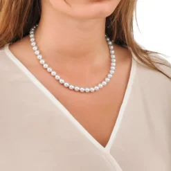 Majorica Collar Lyra Plata 8Mm 45Cm| Collares De Perlas Largos