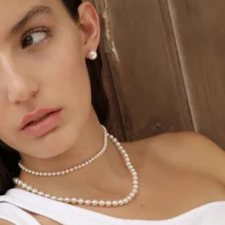 Majorica Collar Lyra Plata 7Mm 45Cm| Collares De Perlas Largos