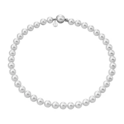 Majorica Collar Lyra Plata 8Mm 45Cm Cierre Lengueta| Collares De Perlas Largos
