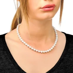 Majorica Collar Lyra Plata 8Mm 45Cm Cierre Lengueta| Collares De Perlas Largos