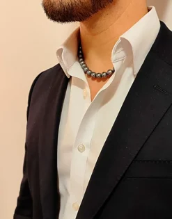 Majorica Collar Lyra Plata Perlas Grises 10Mm 45Cm Cierre Mosqueton| Collares De Perlas Largos