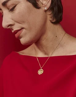 Majorica Collar Mom Love Con Colgante Dorado| Colgantes Con Cadena