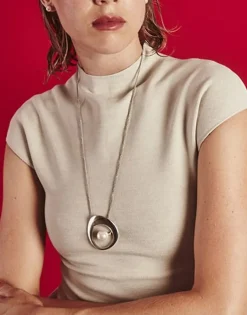 Majorica Collar Petra En Acero Con Colgante Xl| Colgantes Con Cadena