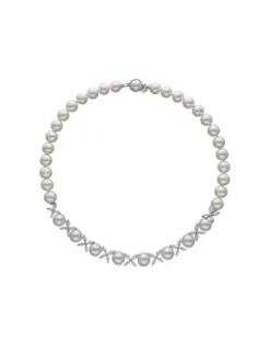 Majorica Collar Plata Con Perlas Y Circonitas Venus| Collares Para Boda